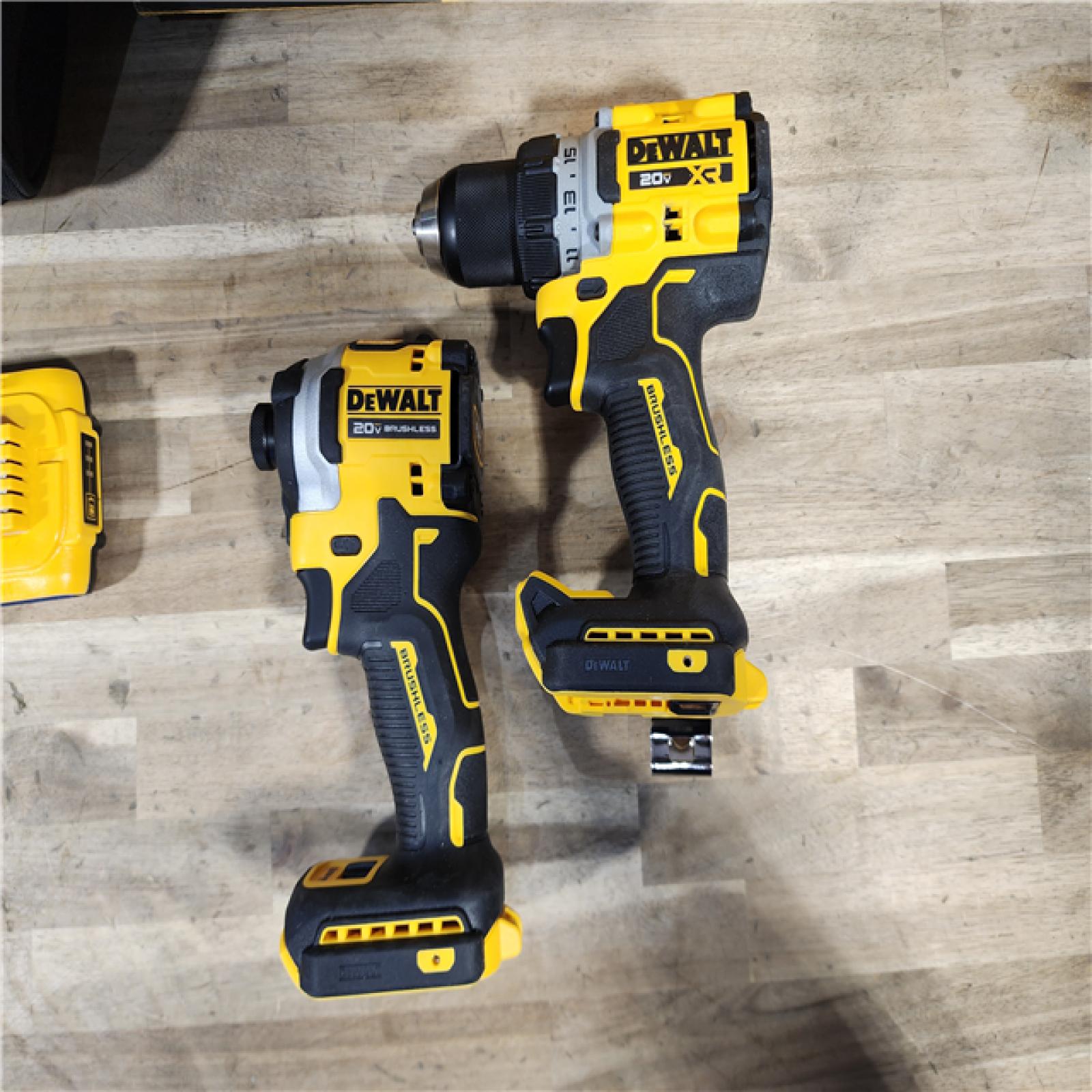 HOUSTON LOCATION - AS-IS DEWALT 20V MAX XR Cordless Drill/Driver, ATOMIC Impact Driver 2 Tool Combo Kit, (2) 2.0Ah Batteries, Charger, and Bag