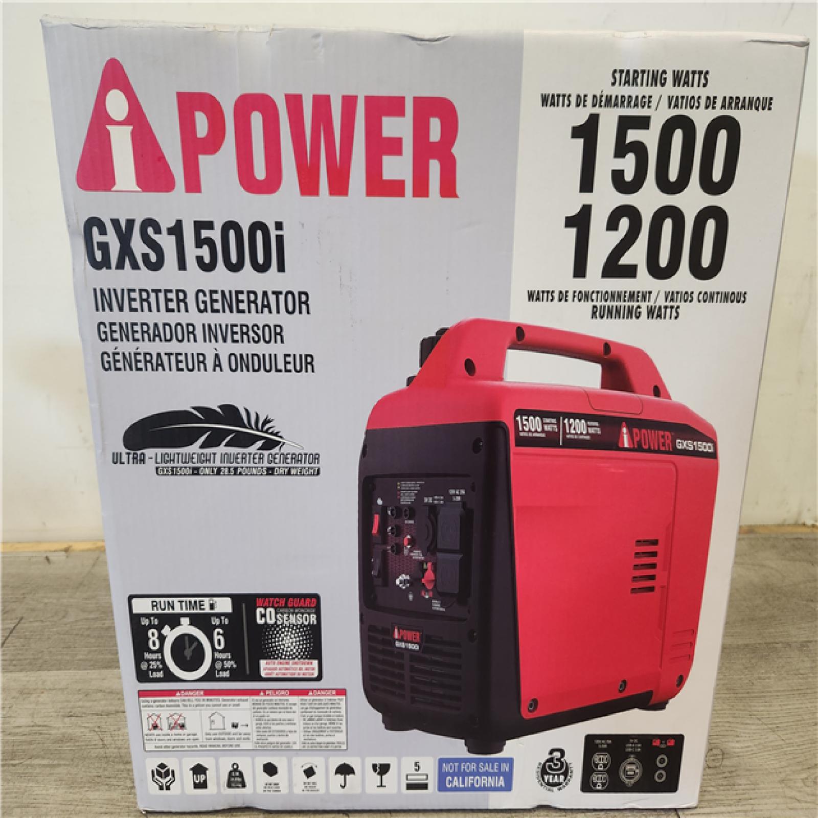 Phoenix NEW A-iPower 1500-Watt Recoil Start Gasoline Powered Ultra-Light Inverter Generator with 60cc OHV Engine and CO Sensor Shutdown
