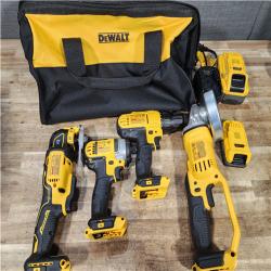 Houston Location AS-IS DEWALT Drills QTY/2 and Oscillating Multi Tool and Angle Grinder and Batteries QTY/2 with Charger
