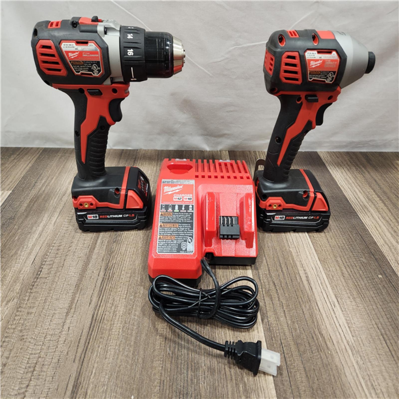 AS-IS- Milwaukee 18V Cordless Brushed 2-Tool Drill/Driver and Impact Driver Kit