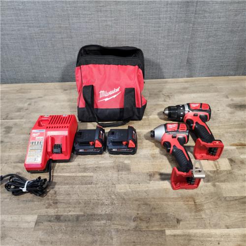 HOUSTON LOCATION - AS-IS Milwaukee 18V Cordless Brushed 2-Tool Drill/Driver and Impact Driver Kit