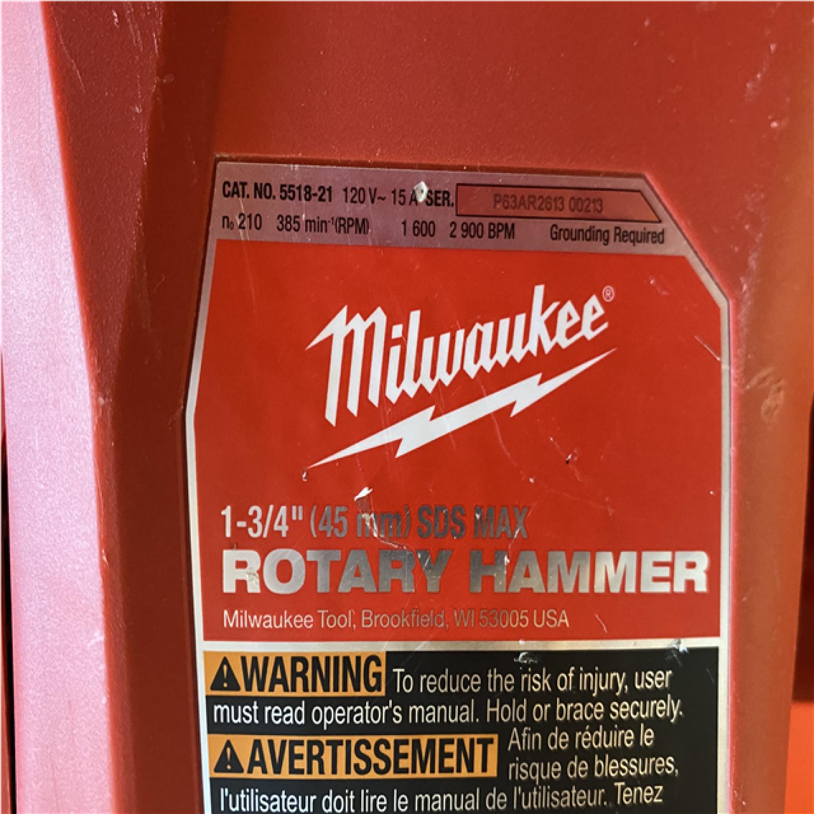 AS-IS Milwaukee 1-3/4 in. SDS-MAX Rotary Hammer