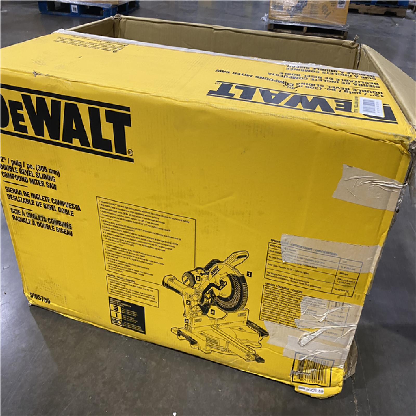 As-Is- DEWALT 15 Amp Corded 12 in. Double Bevel Sliding Compound Miter Saw