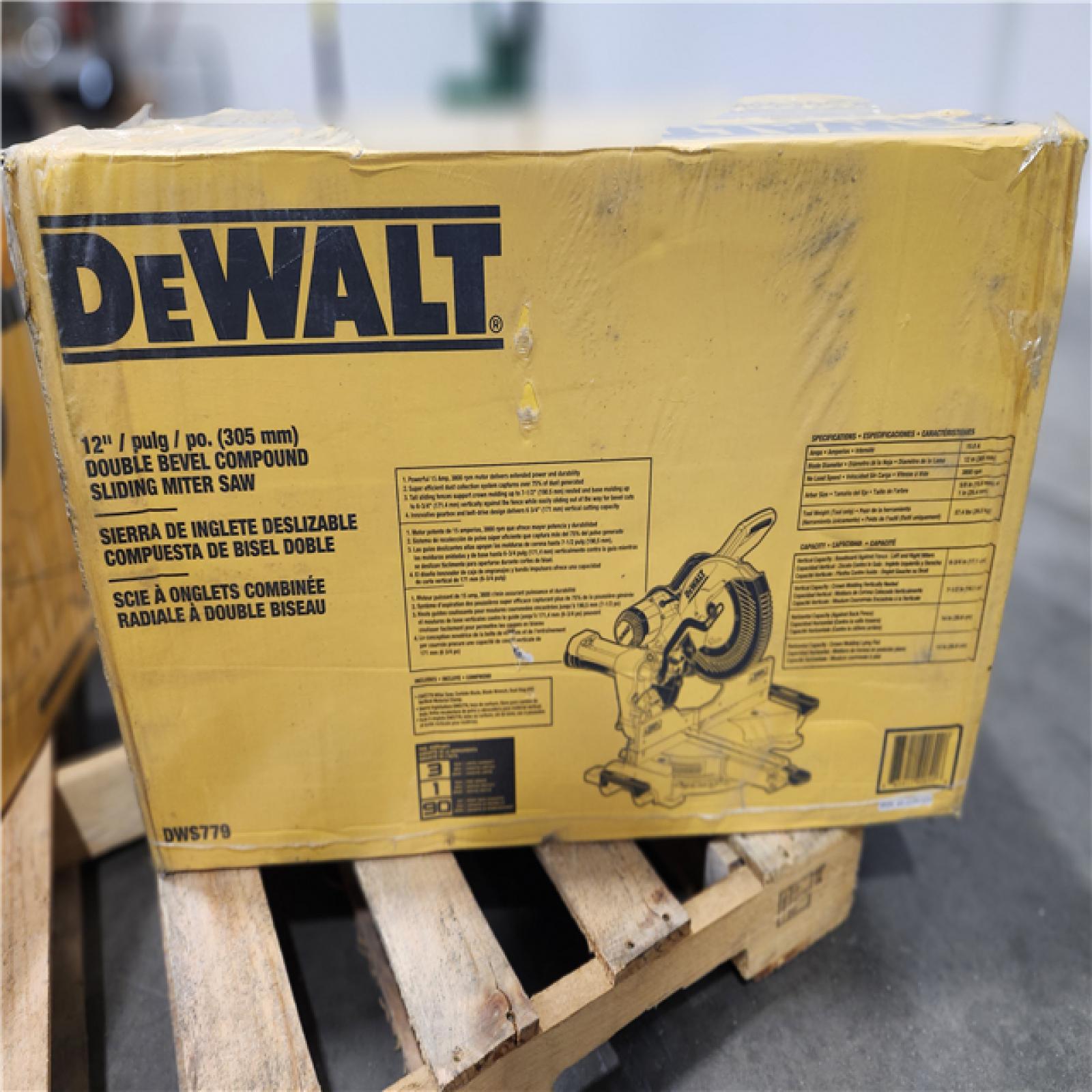 NEW- DeWalt 15 Amps 12 in. Corded Dual-Bevel Sliding Compound Miter Saw