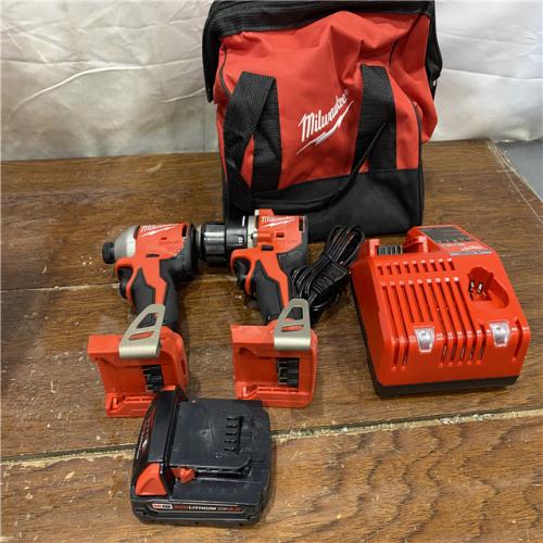 AS-IS  Milwaukee M18 Compact Brushless 2-Tool Combo Kit