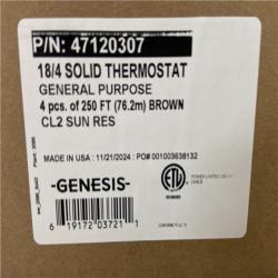 DALLAS LOCATION - Genesis Cable 47120307 HVAC Solid Thermostat & Control Wire 18 AWG, 4 Wire , Sold Per 250 Feet, 32 (BOXES)