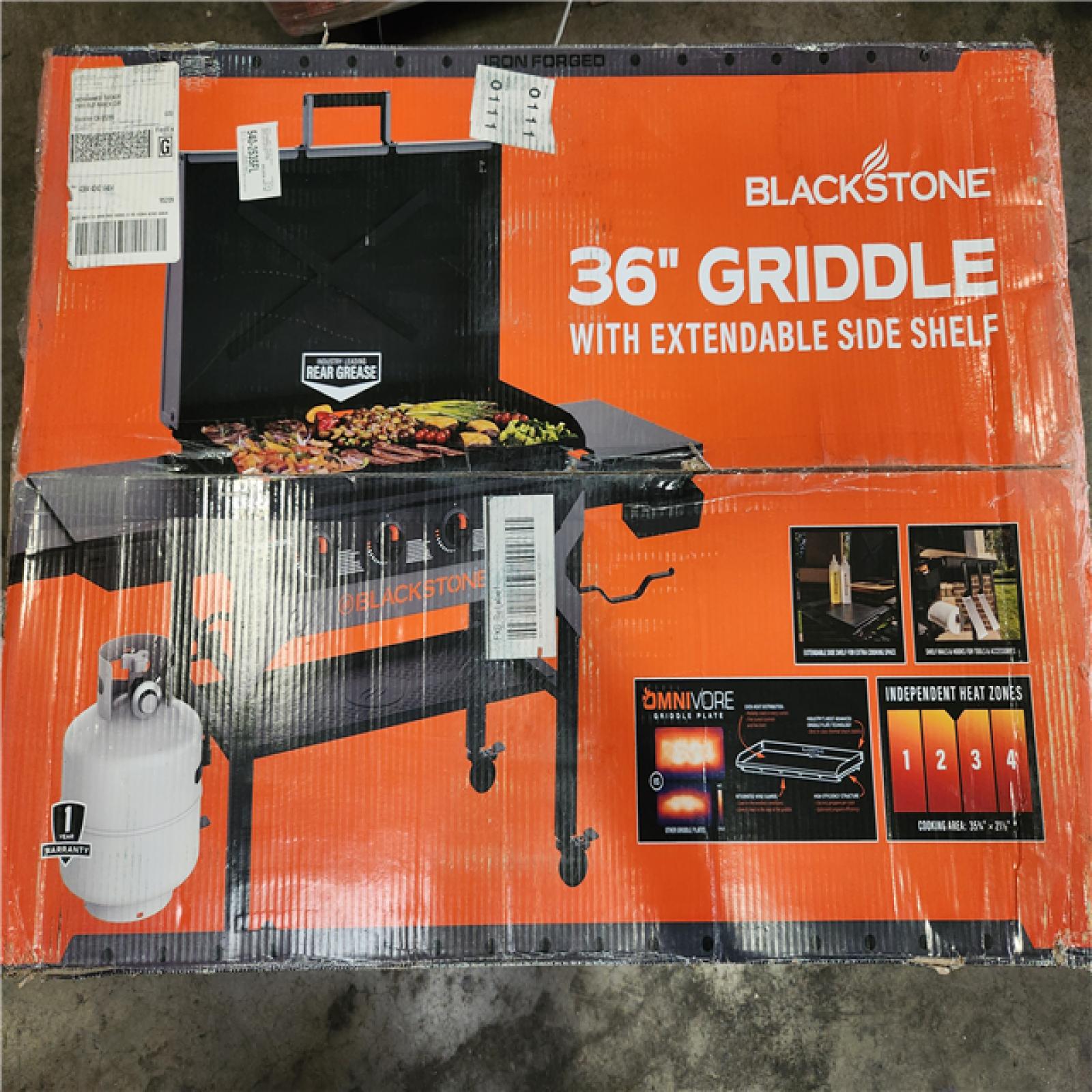 Phoenix AS-IS Blackstone 4-Burner Liquid Propane Outdoor Griddle with Hood in Black