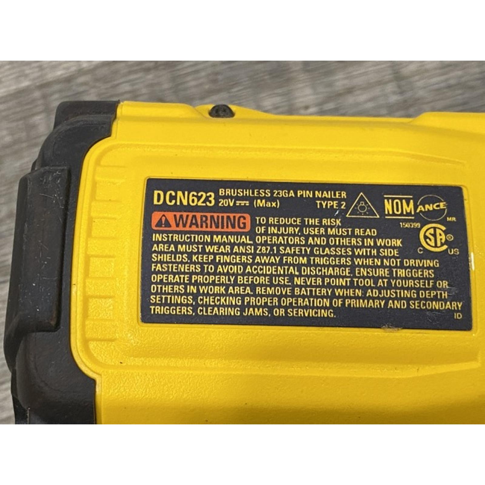 AS-IS DEWALT ATOMIC 20V MAX Lithium Ion Cordless 23 Gauge Pin Nailer (Tool Only)