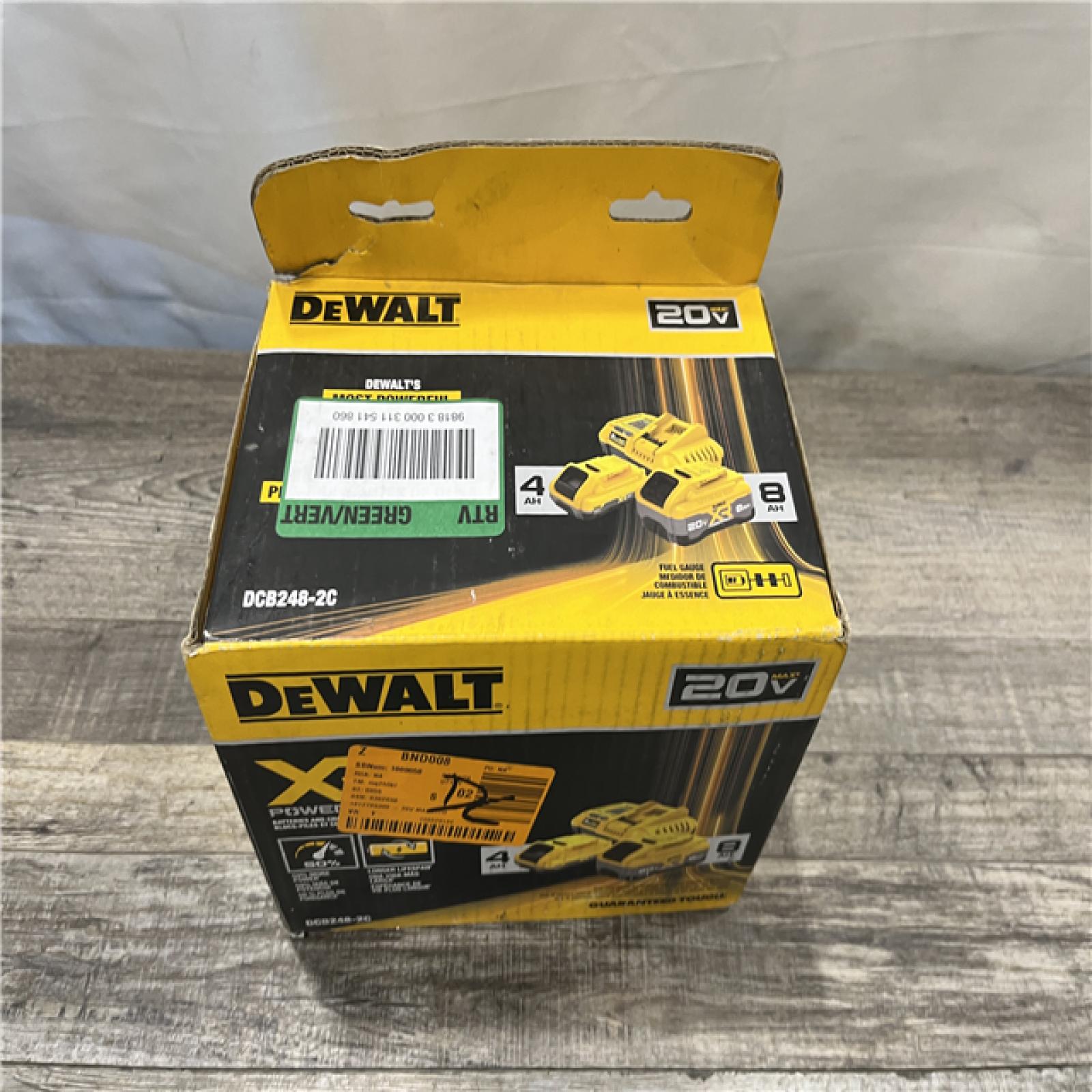 NEW - DEWALT 20V XR Lithium-Ion Starter Pack with 8.0 Ah and 4.0 Ah Battery Packs and Charger