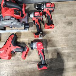 HOUSTON LOCATION - AS-IS (APPEARS LIKE NEW) Milwaukee M18 18-Volt Lithium-Ion Cordless Combo Tool Kit (5-Tool) with (1) 3.0Ah and (1) 1.5Ah Battery  (1) Charger  (1) Tool Bag