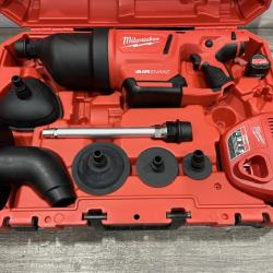 NEW - Milwaukee 12-Volt Lithium-Ion Cordless Drain Cleaning Airsnake Air Gun Kit