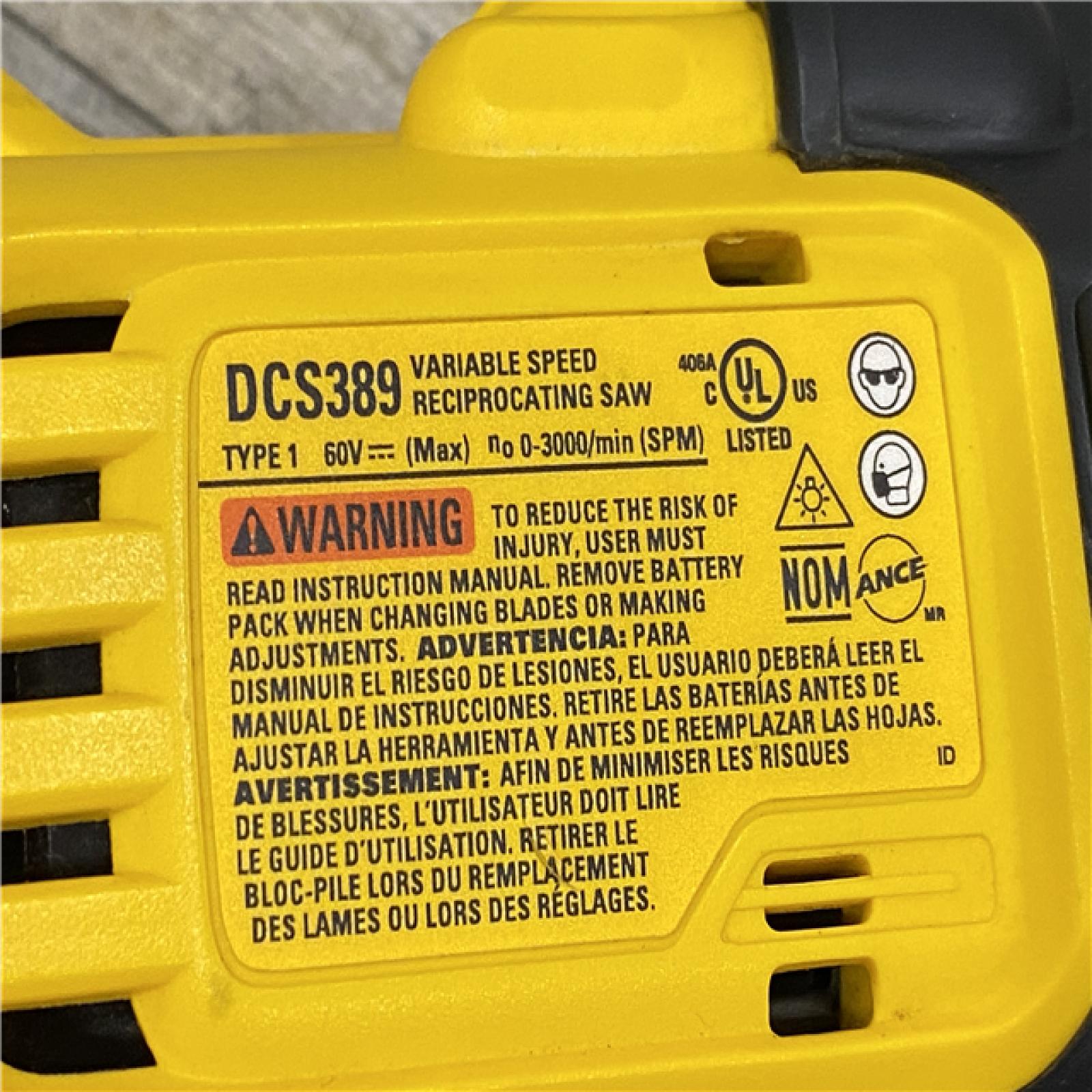 AS-IS DEWALT FLEXVOLT 60V MAX Cordless Brushless Reciprocating Saw (Tool Only)