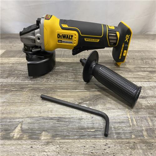 AS-IS DEWALT 20-Volt MAX XR Lithium-Ion Cordless Brushless 4-1/2 in. Paddle Switch Small Angle Grinder w/ Kickback Brake (Tool-Only)