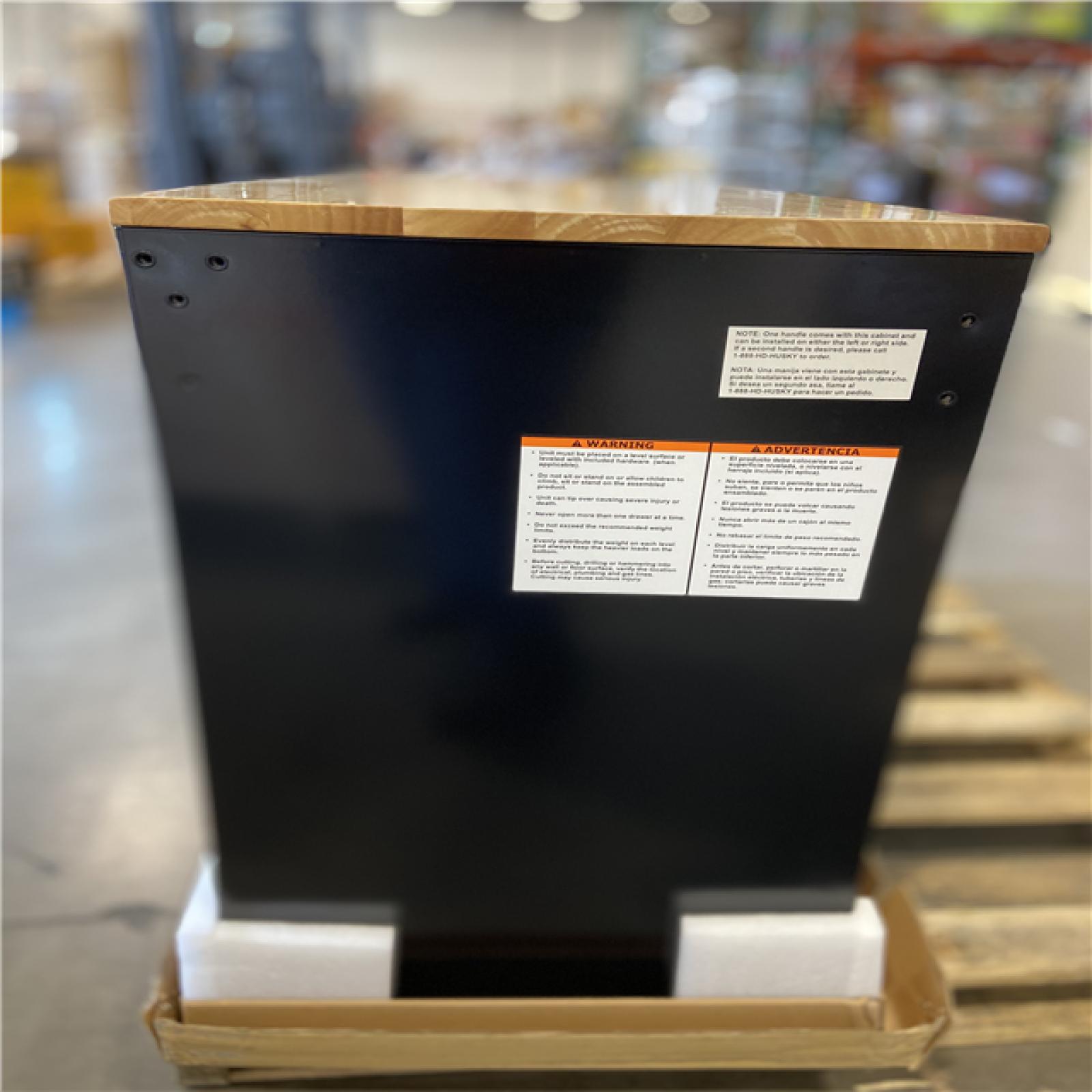 DALLAS LOCATION - Husky Tool Storage 46 in. W x 18 in. D 9-Drawer Mobile Workbench Cabinet in Gloss Black
