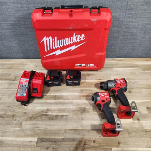 HOUSTON LOCATION - AS-IS MILWAUKEE M18 FUEL 18V Lithium-Ion Brushless Cordless Hammer Drill and Impact Driver Combo Kit (2-Tool) with 2 Batteries