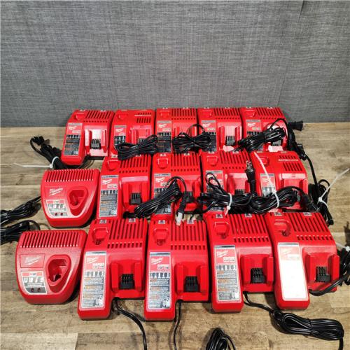 HOUSTON LOCATION - AS-IS MILWAUKEE BATTERY CHARGER PACK QTY - 15