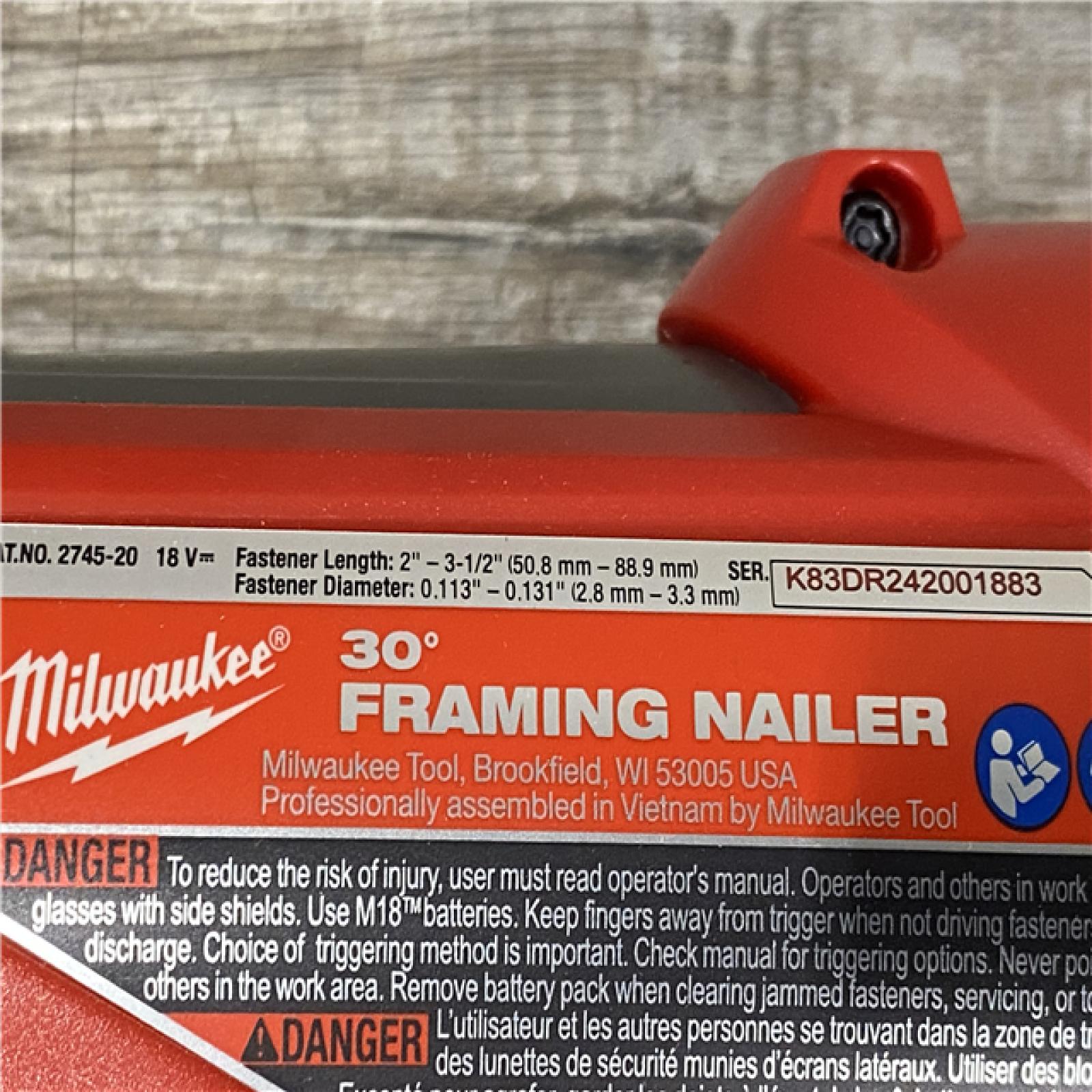 AS-IS Milwaukee FUEL 3-1/2 in. 18-Volt 30-Degree Lithium-Ion Brushless Cordless Framing Nailer (Tool-Only)