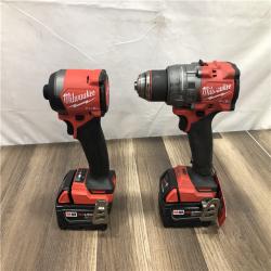 AS-IS Milwaukee FUEL 18V Lithium-Ion Brushless Cordless Hammer Drill and Impact Driver Combo Kit