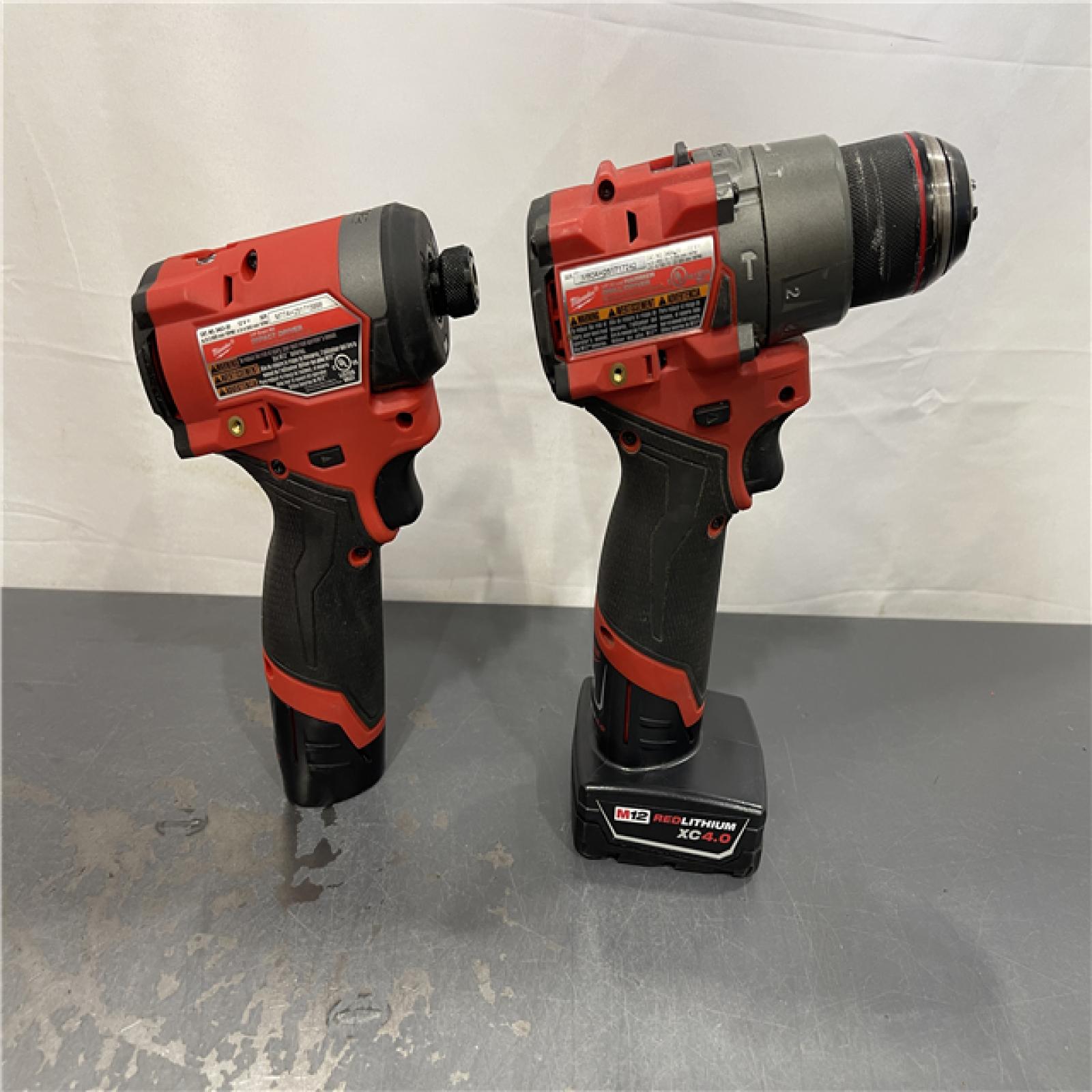 AS-IS - Milwaukee M12 FUEL 12-Volt Lithium-Ion Brushless Cordless Hammer Drill and Impact Driver Combo Kit