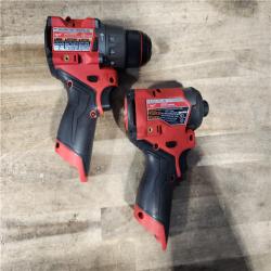HOUSTON LOCATION - AS-IS Milwaukee FUEL 12-Volt Lithium-Ion Brushless Cordless Hammer Drill and Impact Driver Combo Kit