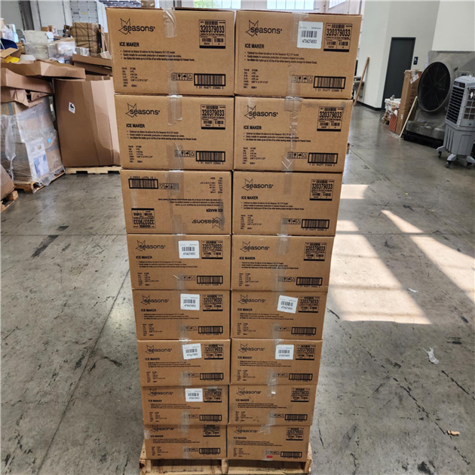 Phoenix Location Pallet of NEW Seasons® Ice Maker For 18.3 Cubic Feet Refrigerator(112 Total Units)