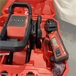 AS-IS - Milwaukee M18 2000 Ft. Red Exterior Rotary Laser Level Kit with Receiver and Receiver Clamp