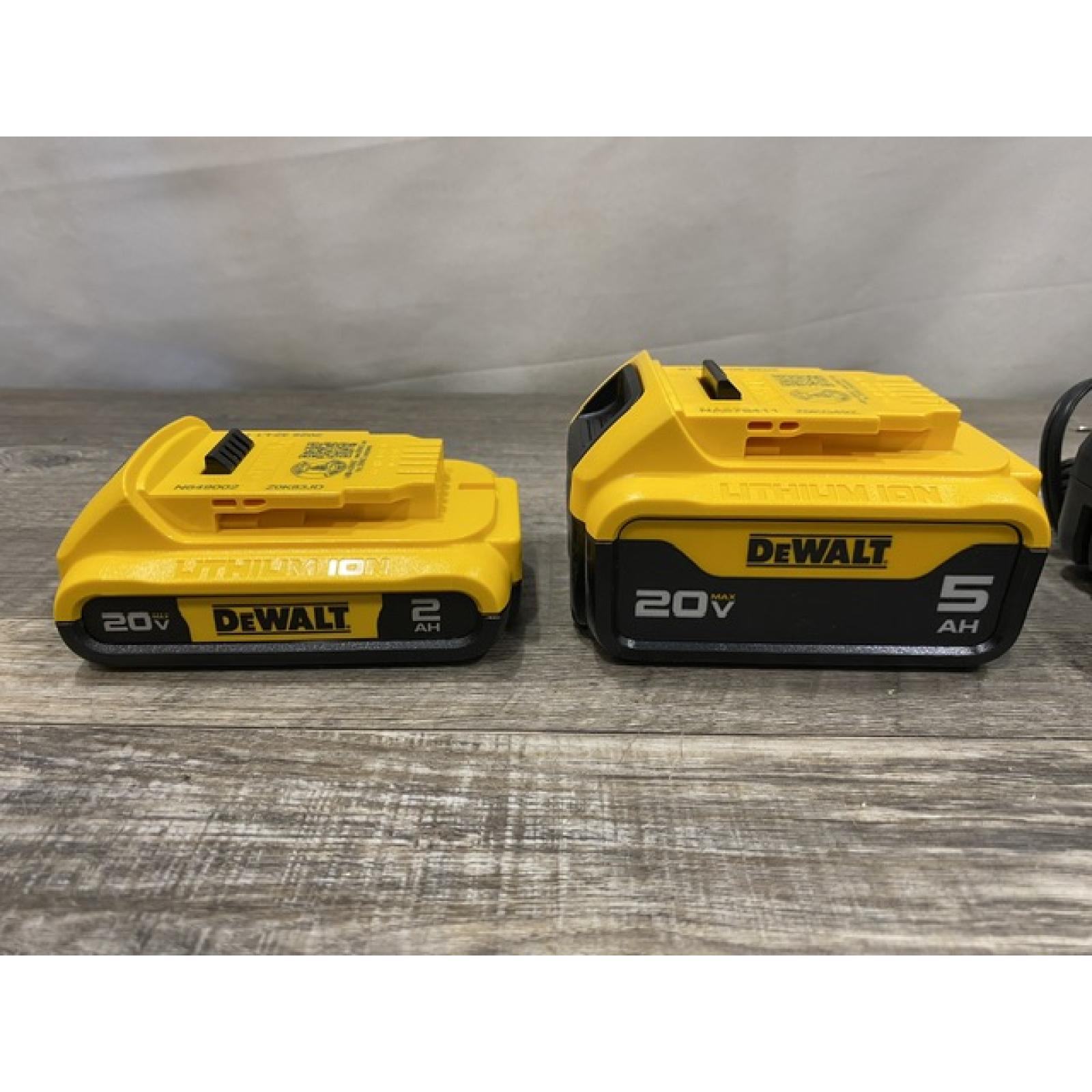 LIKE NEW - DEWALT 20V MAX Lithium-Ion Battery Kit with 5.0Ah and 2.0Ah Battery and Charger