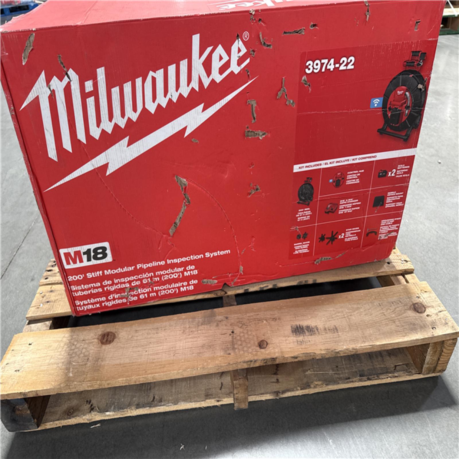 California NEW Milwaukee 200' Stiff Modular Pipeline Inspection System, Includes (2) Batteries & Charger