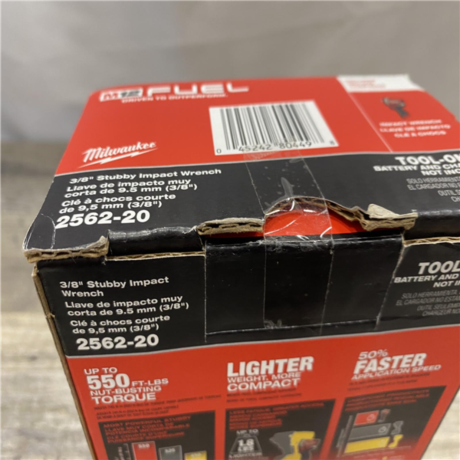 NEW - Milwaukee FUEL 12V Lithium-Ion Brushless Cordless Stubby 3/8 in. Impact Wrench (Tool-Only)