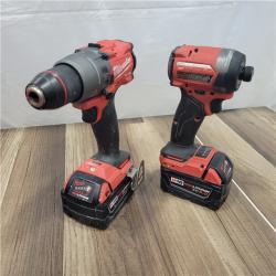 AS-IS MILWAUKEE M18 FUEL 18V Lithium-Ion Brushless Cordless Hammer Drill and Impact Driver Combo Kit (2-Tool) with 2 Batteries