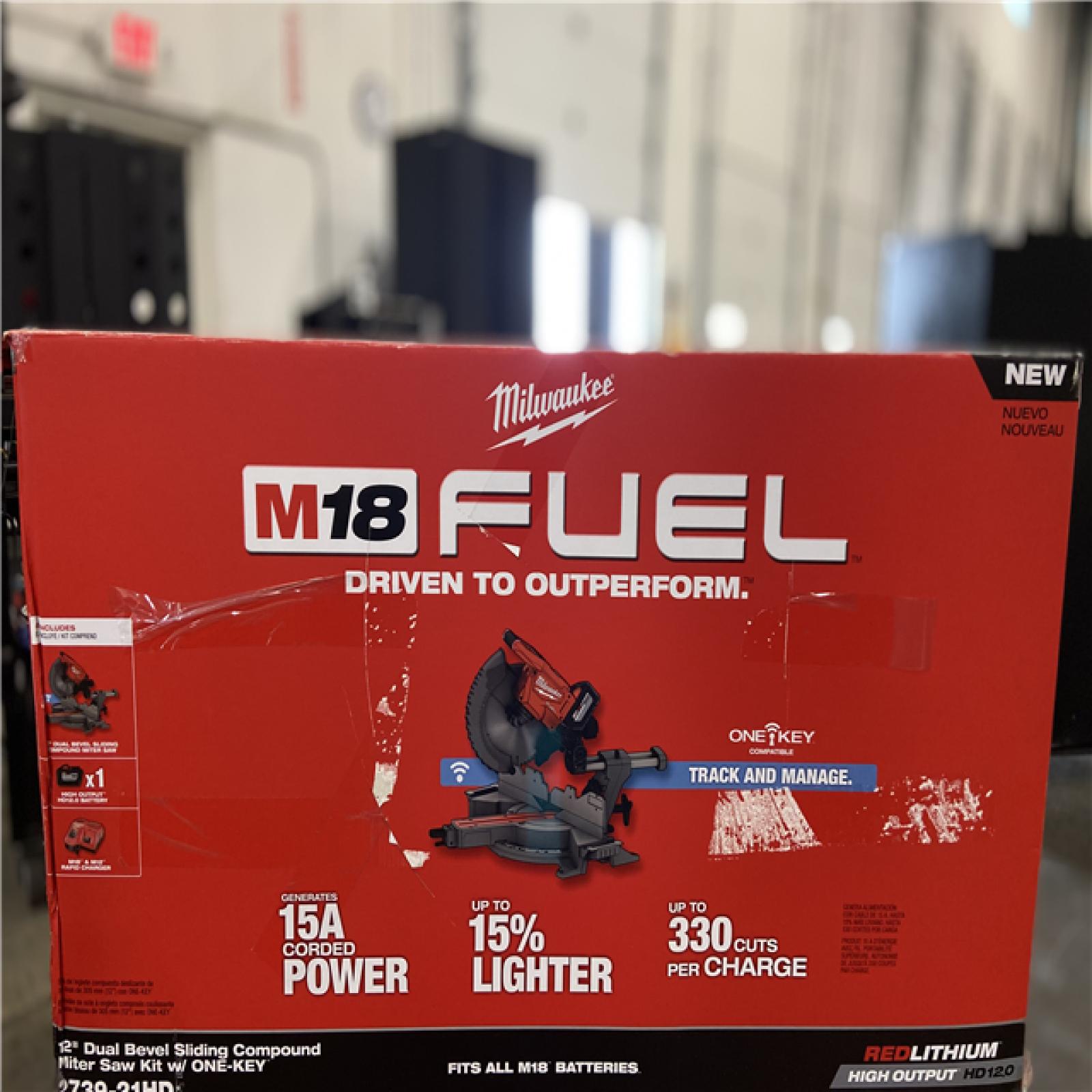DALLAS LOCATION - Milwaukee M18 FUEL 18V Lithium-Ion Brushless Cordless 12 in. Dual Bevel Sliding Compound Miter Saw Kit with One 12.0Ah Battery