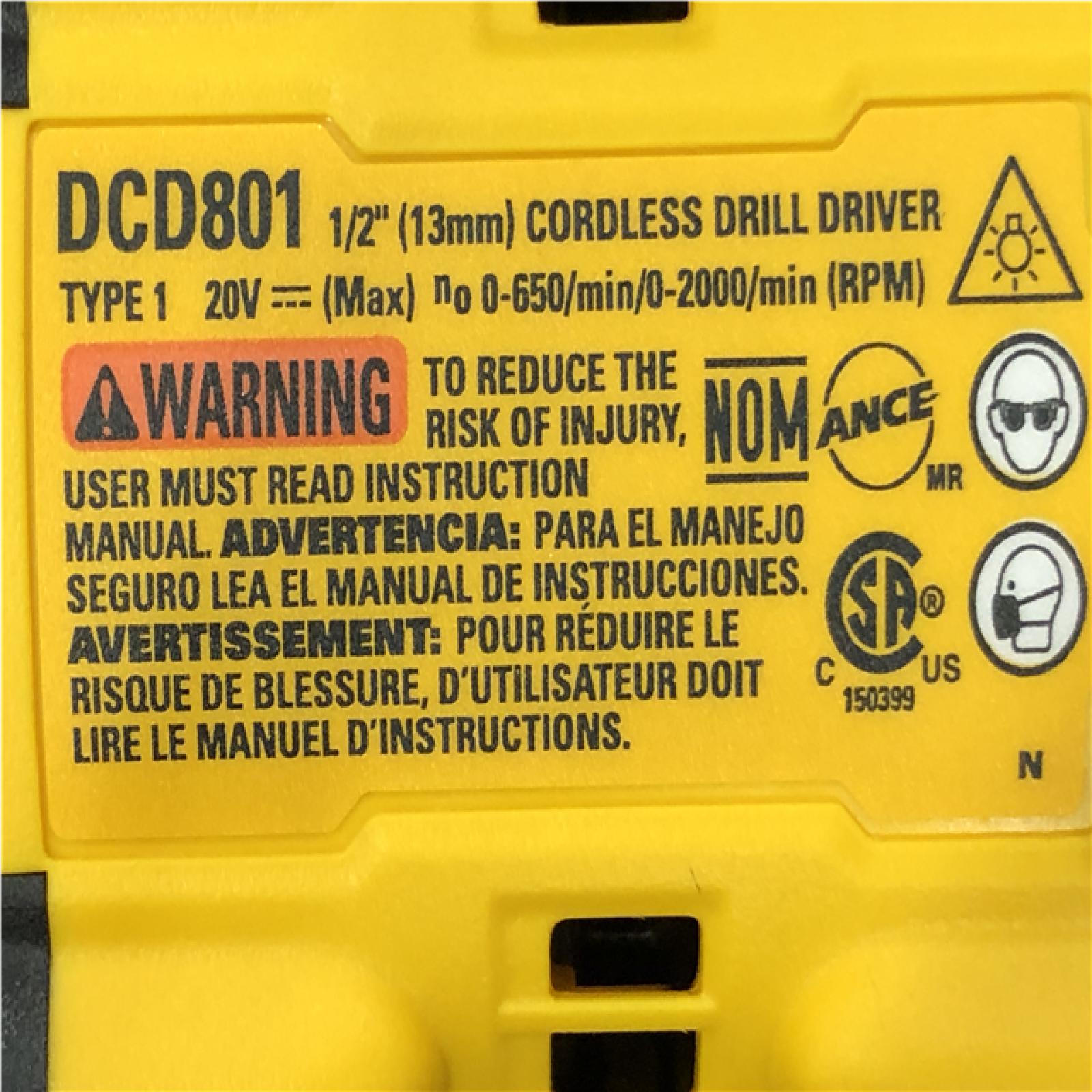 AS-IS  DEWALT 20V XR Lithium-Ion Cordless Brushless 1/2 in. Drill/Driver Kit