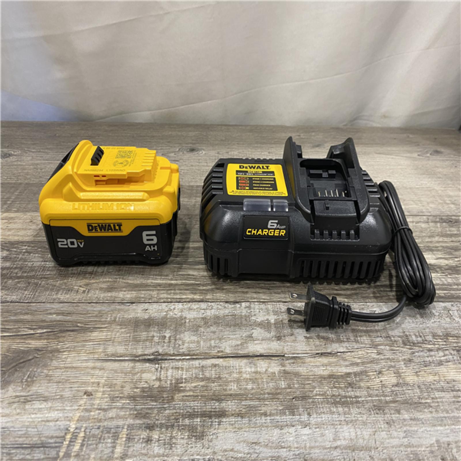 AS-IS DEWALT 20V MAX Lithium-Ion 6.0 Ah Battery and Charger