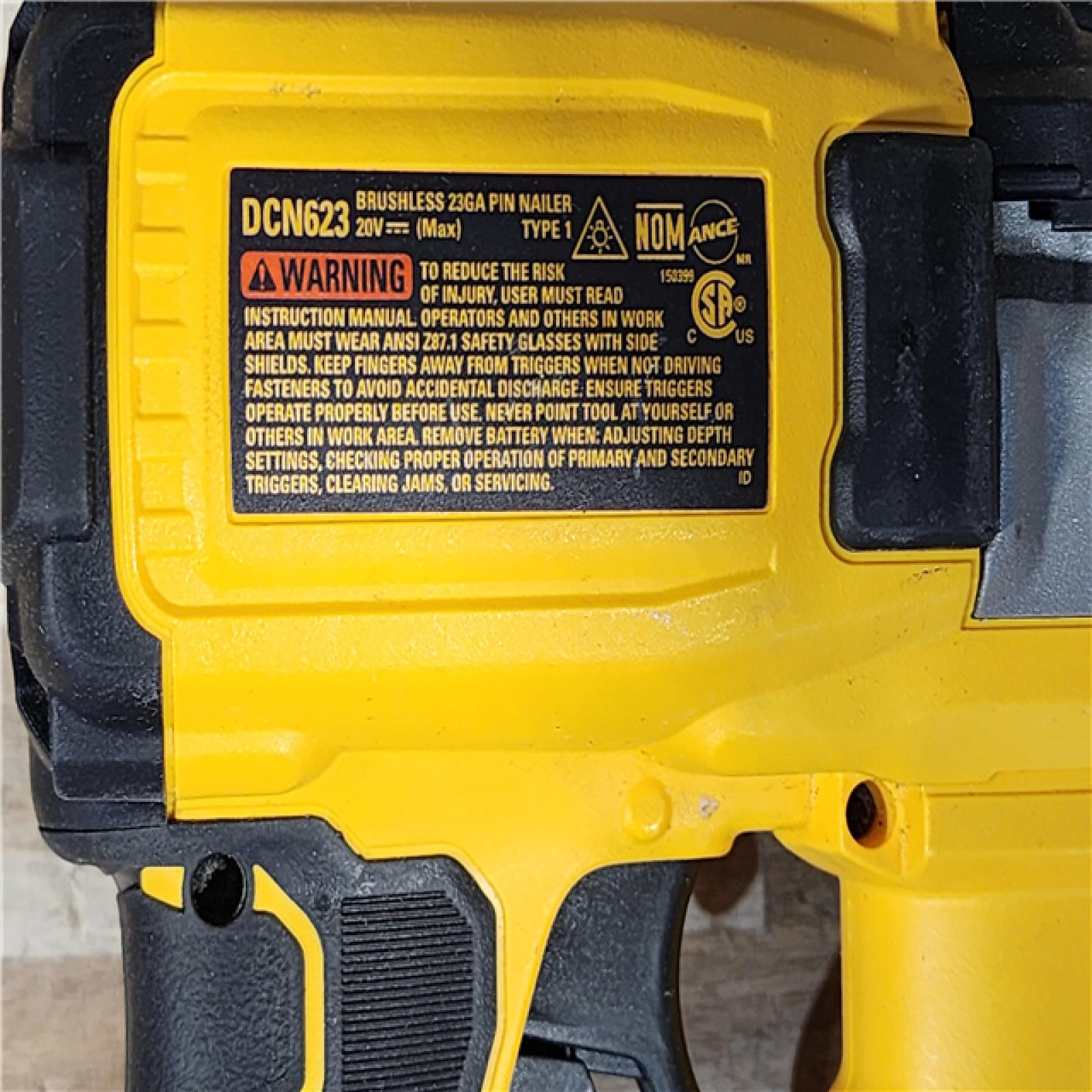 HOUSTON LOCATION - AS-IS DeWalt DCN623B 20V Max Brushless Cordless 23 Ga. Pin Nailer (Tool Only)