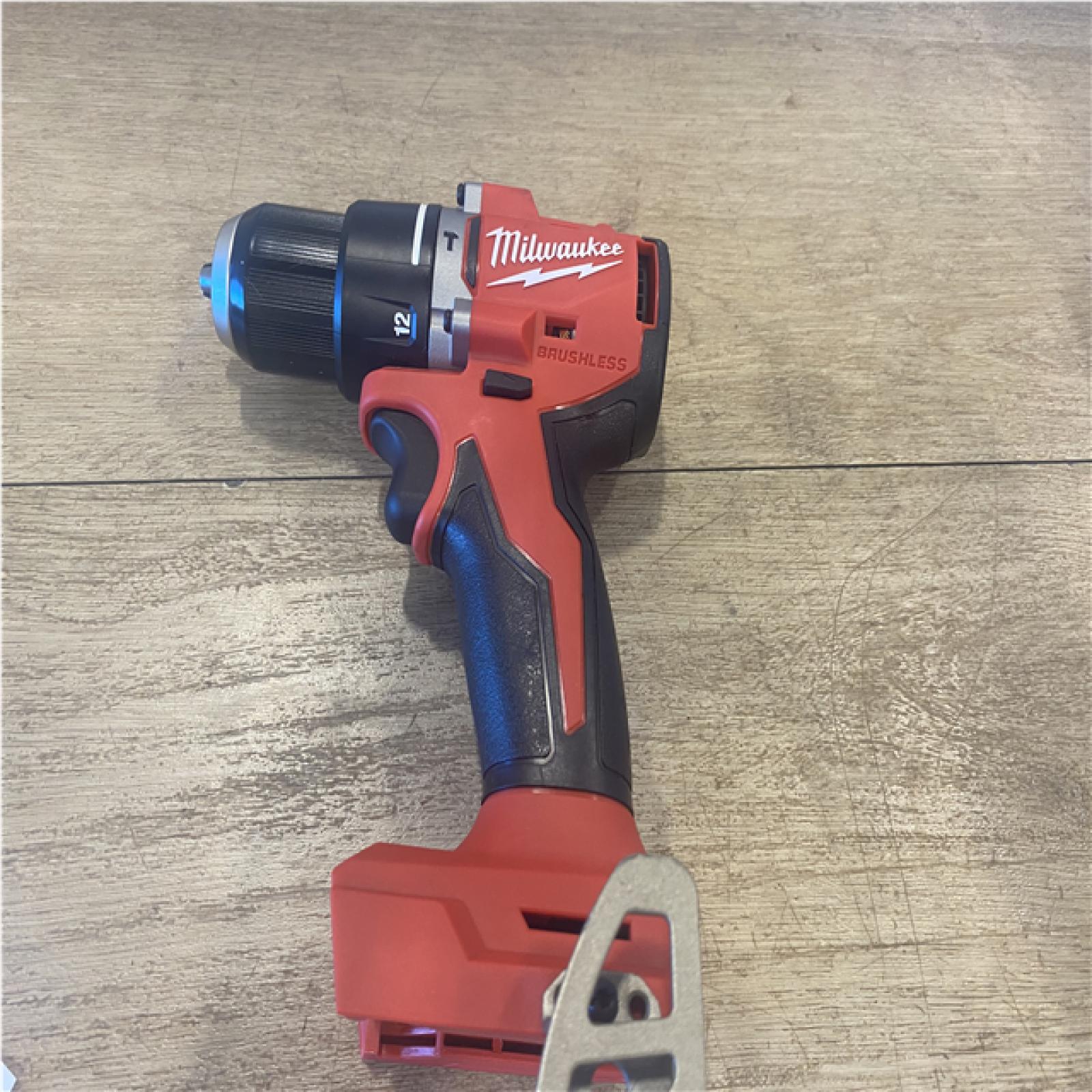 AS-IS Milwaukee 18V Lithium-Ion Brushless Cordless 1/2 in. Compact Hammer Drill/Driver (Tool-Only)