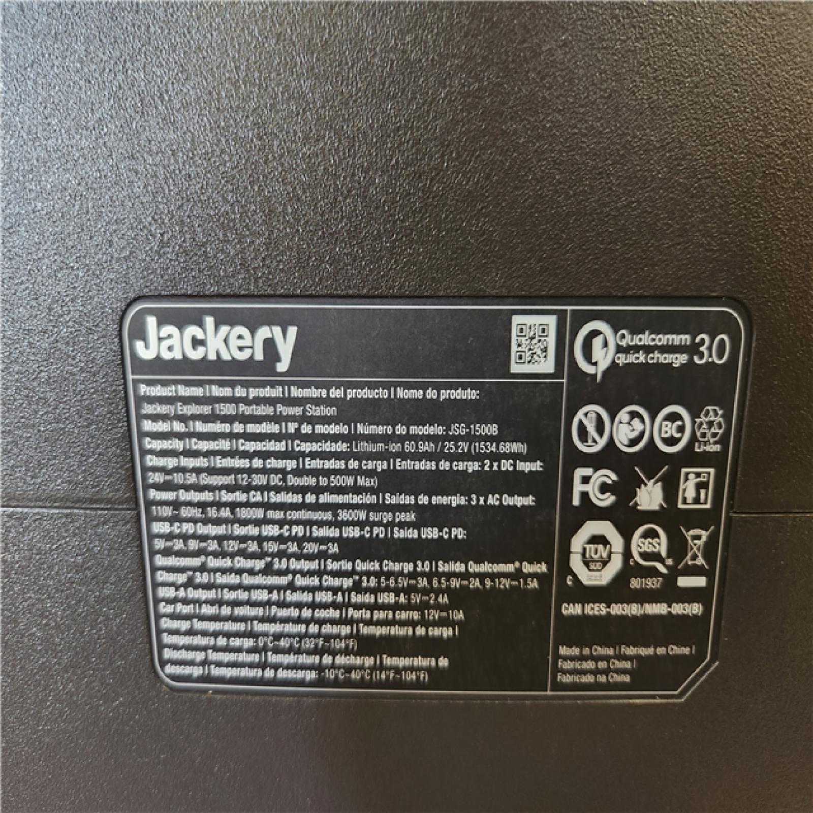 Phoenix Location LIKE NEW Jackery Explorer 1500, 1534Wh/1800W Model No. JSG-1500B