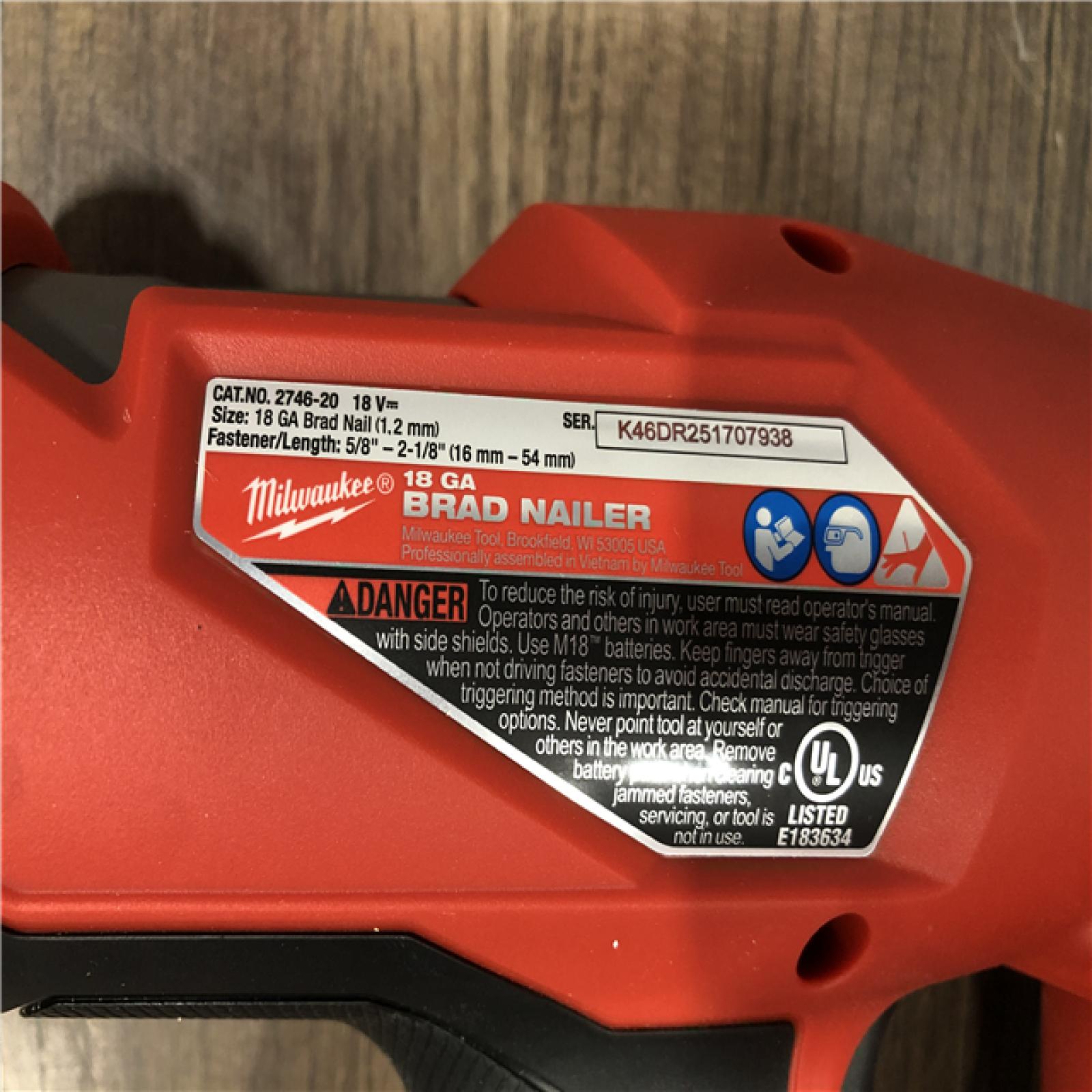 AS-IS Milwaukee FUEL 18-Volt Lithium-Ion Brushless Cordless Gen II 18-Gauge Brad Nailer (Tool-Only)