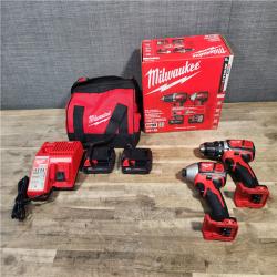 HOUSTON LOCATION - AS-IS Milwaukee 18V Cordless Brushed 2-Tool Drill/Driver and Impact Driver Kit