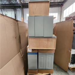 Phoenix AS-IS Hampton Bay Shaker Assembled Kitchen Cabinet in Dove Gray Pallet (7-Cabinets)