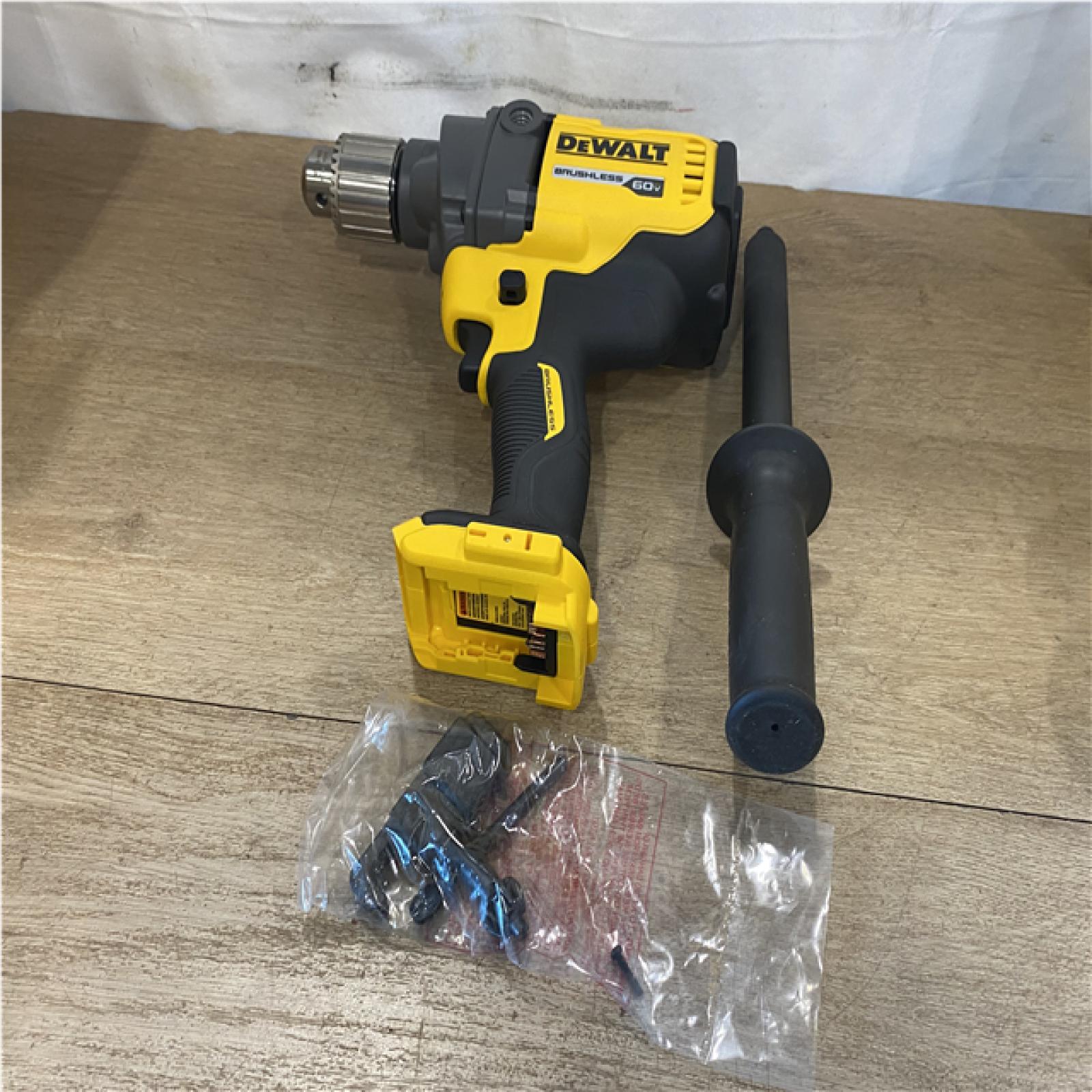 AS-IS DEWALT FLEXVOLT 60-Volt MAX Cordless Brushless 1/2 in. Mixer/Drill with E-Clutch (Tool-Only)