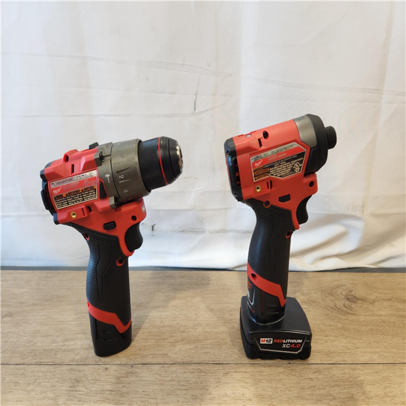 AS-IS- Milwaukee 12V Brushless Hammer Drill and Impact Driver Combo Kit