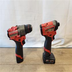 AS-IS- Milwaukee 12V Brushless Hammer Drill and Impact Driver Combo Kit