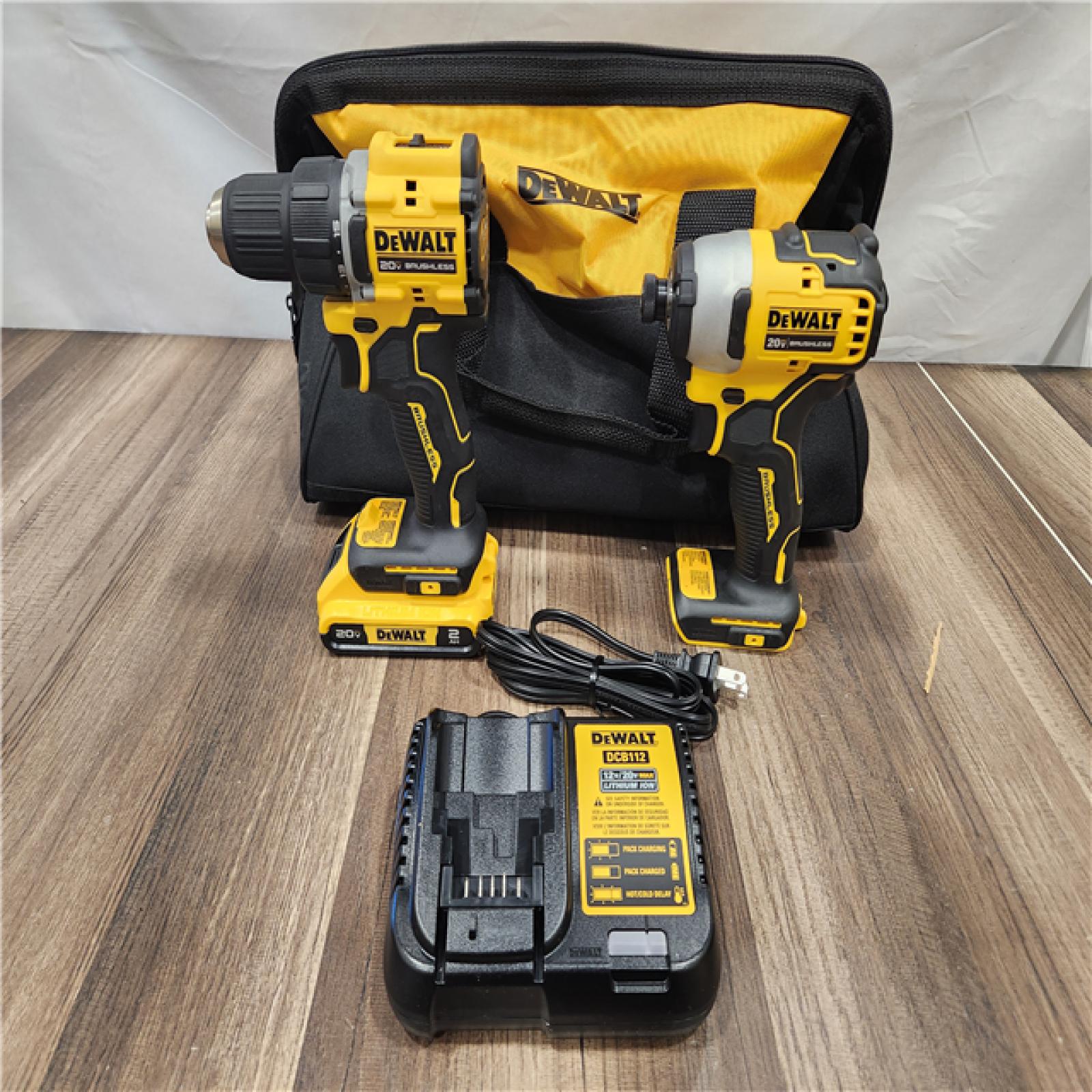 AS-IS- DeWalt 20V MAX ATOMIC Cordless Brushless 2-Tool Combo Kit