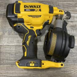 AS-IS DEWALT 20V MAX Lithium-Ion 15-Degree Electric Cordless Roofing Nailer Kit
