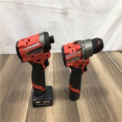 AS-IS Milwaukee FUEL 12-Volt Lithium-Ion Brushless Cordless Hammer Drill and Impact Driver Combo Kit
