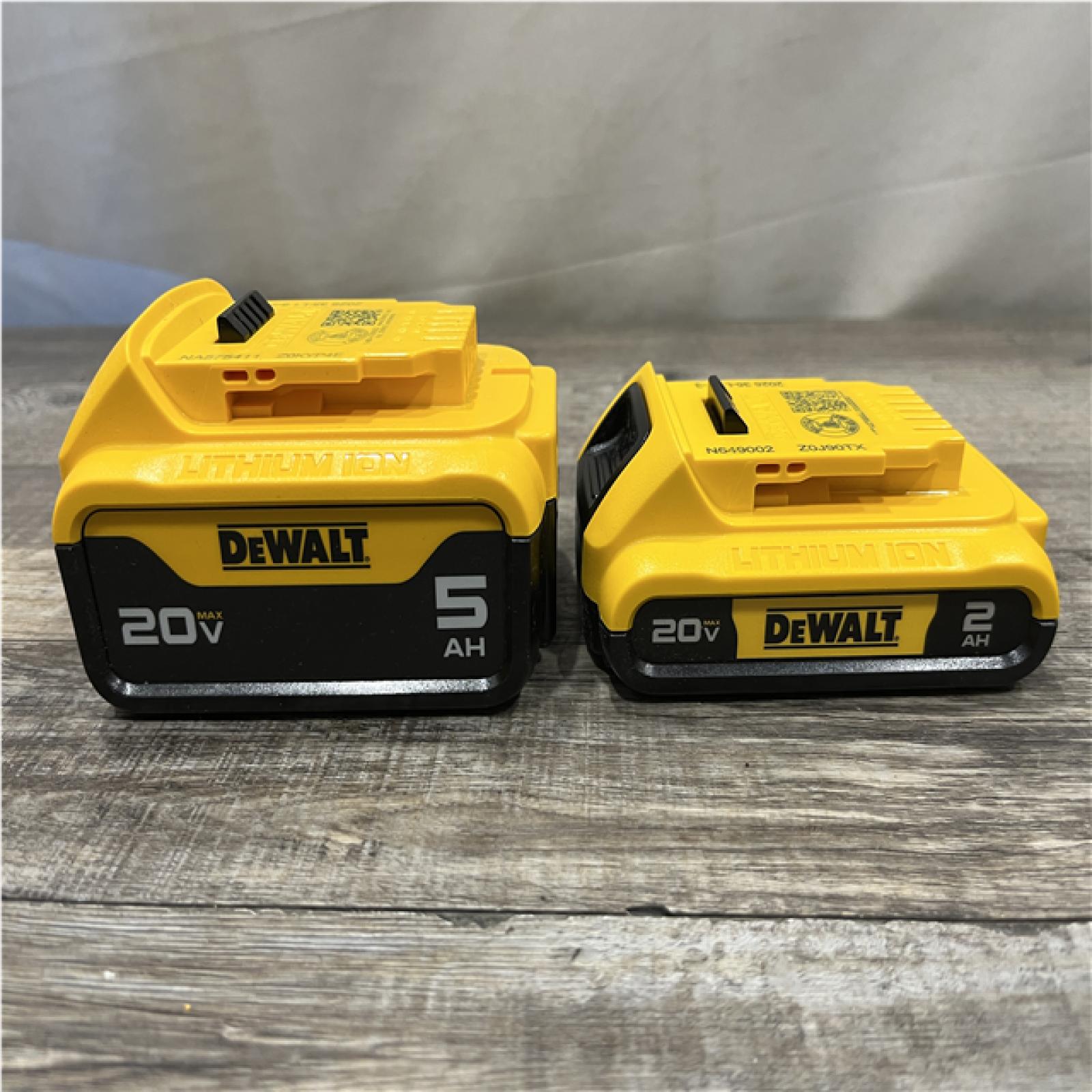 AS-IS DEWALT 20V MAX Lithium-Ion Battery Kit with 5.0Ah and 2.0Ah Battery and Charger