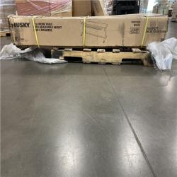 DALLAS LOCATION - Husky 72 in. W x 24 in. D 2-Drawer Adjustable Height White Worktable with Solid Wood Top