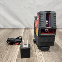 AS-IS- MILWAUKEE 100 Ft. REDLITHIUM Lithium-Ion USB Green Rechargeable Cross Line Laser Level with Charger
