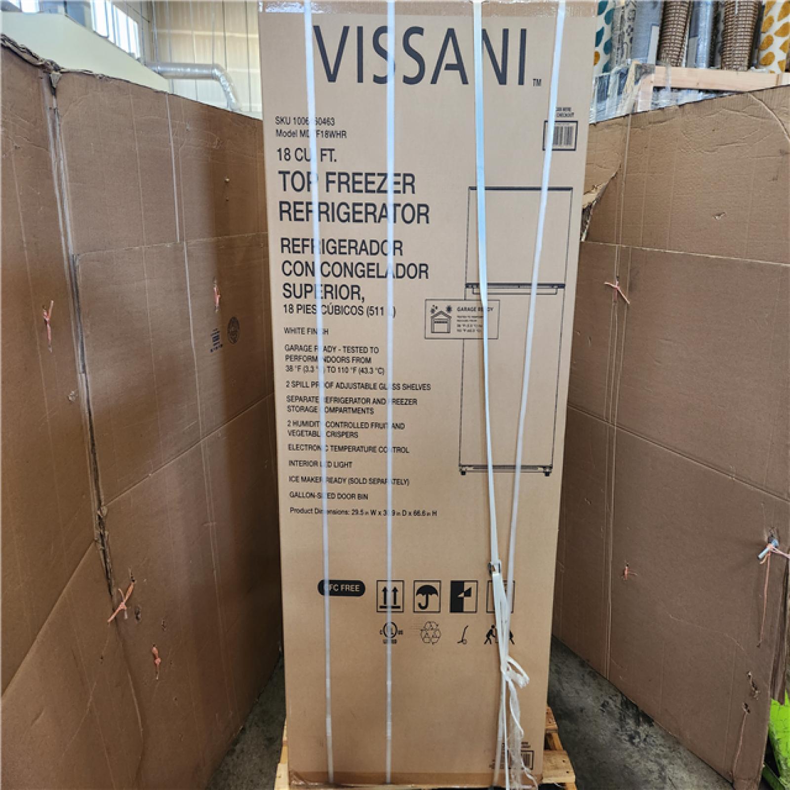 Phoenix NEW Vissani 18 cu. ft. Top Freezer Refrigerator DOE in White
