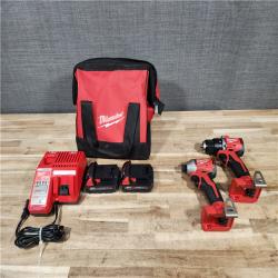 HOUSTON LOCATION - AS-IS Milwaukee  18V Lithium-Ion Brushless Cordless Compact Drill/Impact Combo Kit